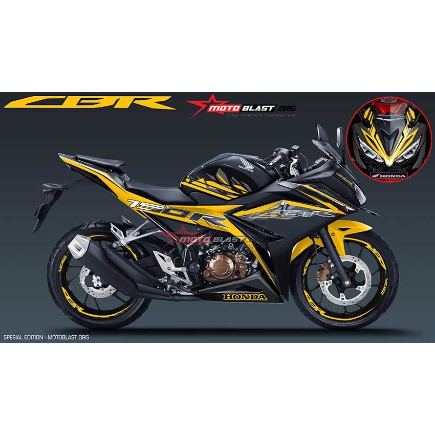 Decal Stiker New CBR150R BLACK GOLD