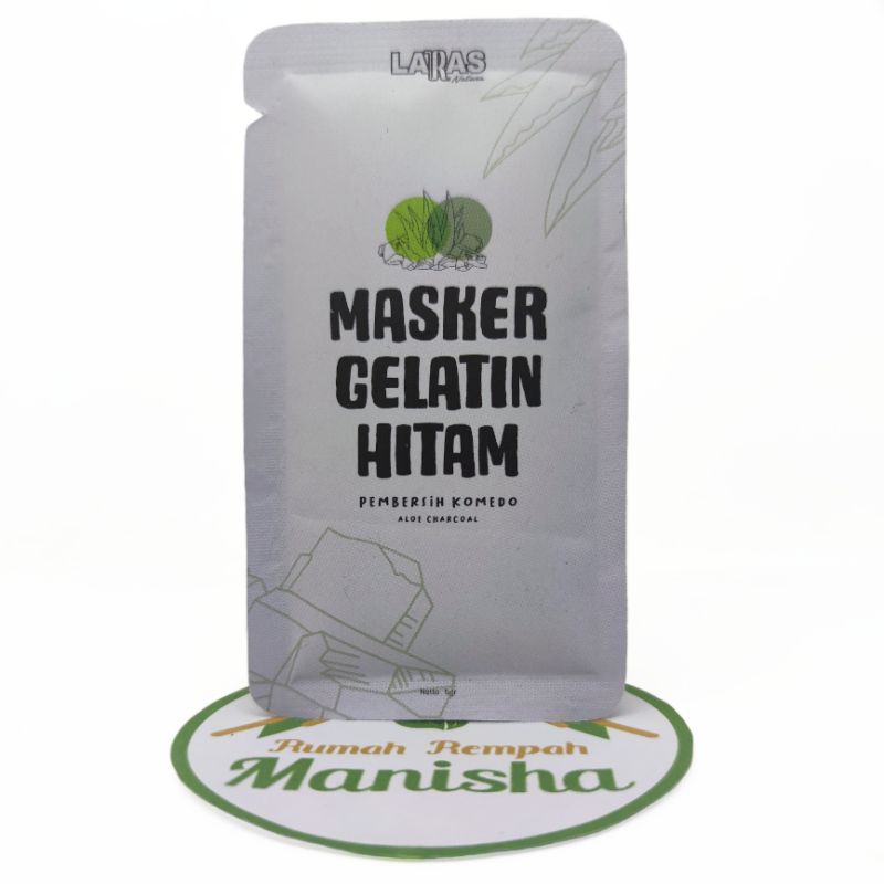 Masker Gelatin BPOM ( Hitam Aloe Charcoal / Hijau Aloe Matcha ) 5gr / Masker Pembersih Komedo Laras Natura