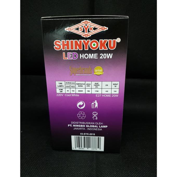 Unik Lampu Led Shinyoku 20 Watt Putih Hot Sale