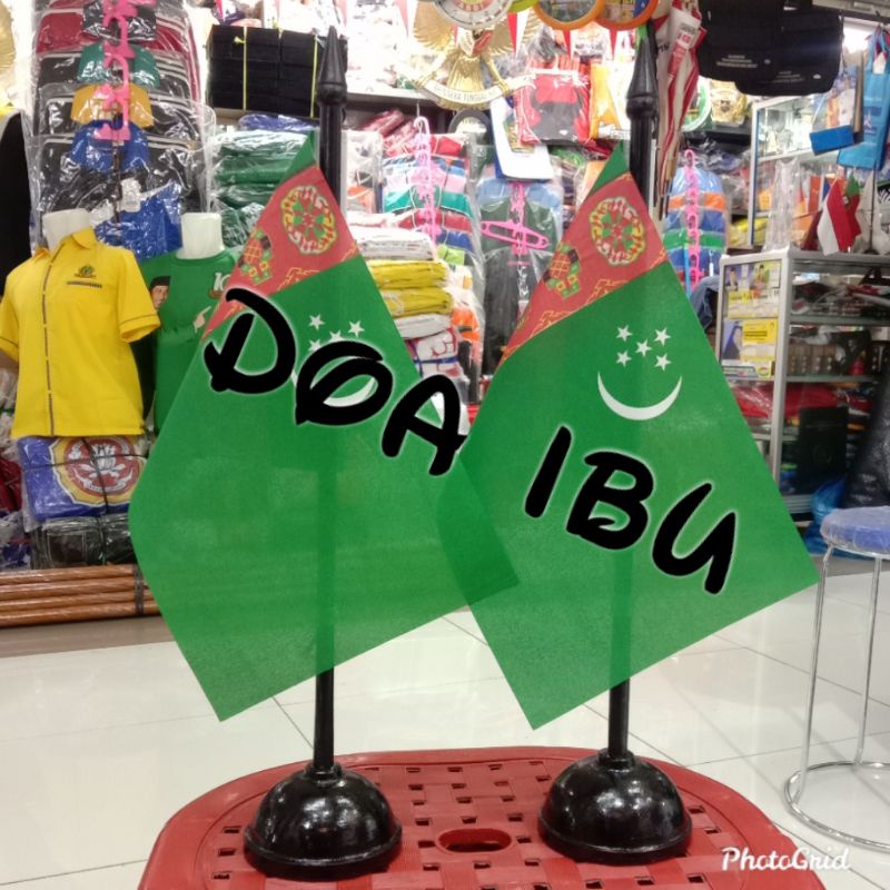 

best seller tiang kayu meja+bendera TURKMENISTAN ready stock
