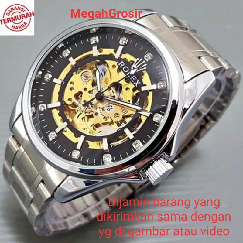 Jam Tangan Rolex Automatic Rolex Rantai BIG Automatic Silver Putih