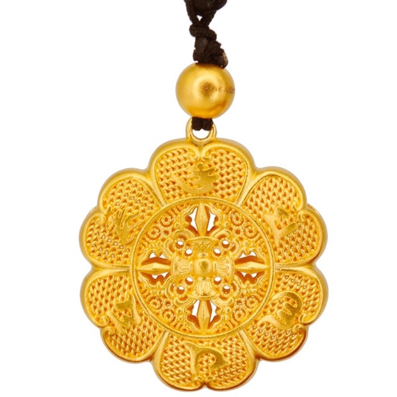 [Ready Stock]Fashion Gold-Plated Hollow Lotus Pendant Flower Necklace