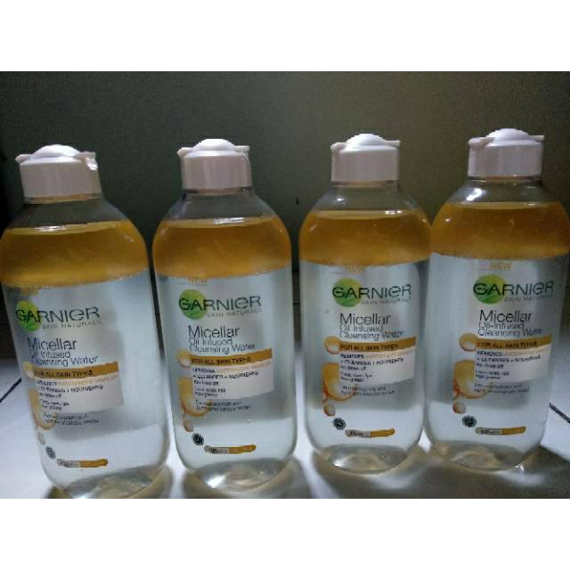 Garnier Micellar Water Cleansing Pink Biru Rose Vitamin C Oil Biphase 125 400 ml Makeup Remover