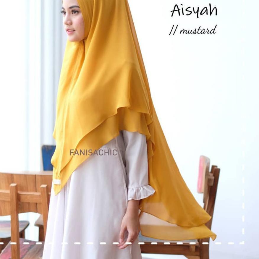 Jilbab Hijab Khimar Aisyah Syari Non Pet 2 Layer Pinguin