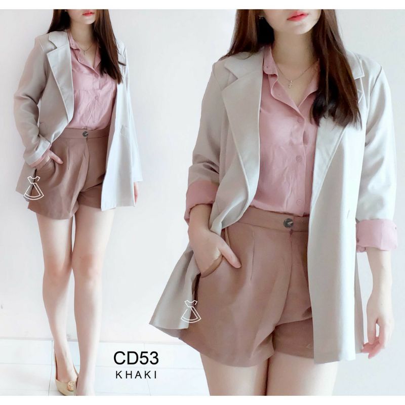 Baju atasan top long blazer outer cardigan 2025 natal basic polos formal office casual look jas kerj