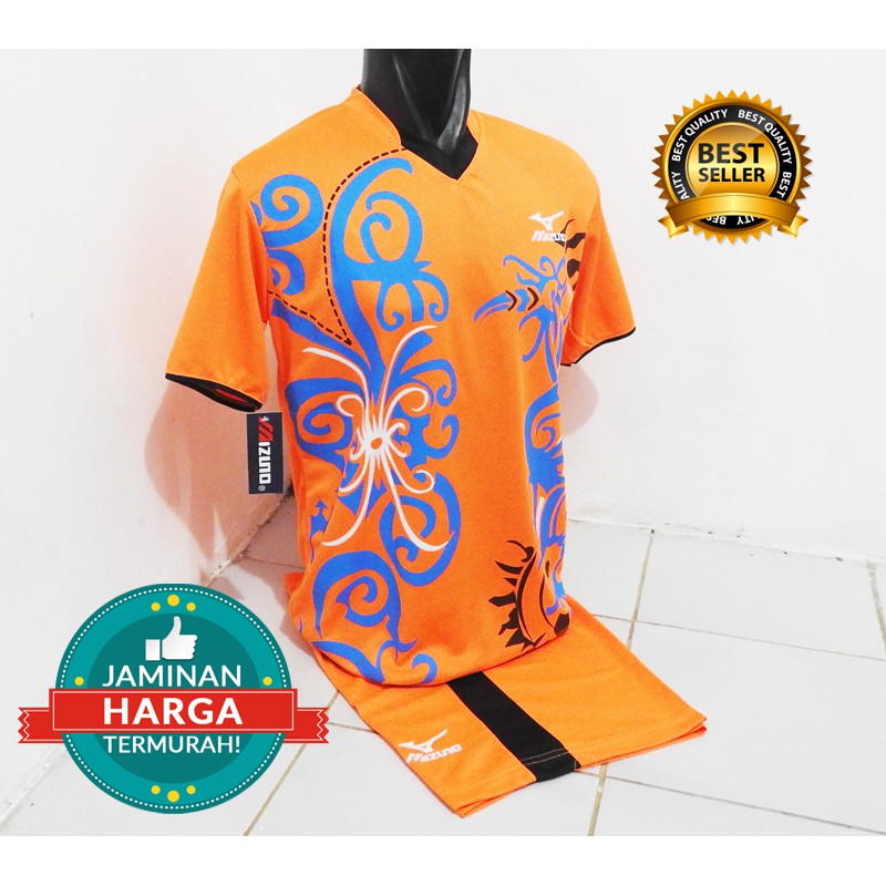 Setelan Jersey Volly Mizuno Batik Terlaris/ Kaos Bola/ Baju Futsal Terbaru dan Termurah/ Baju Bola