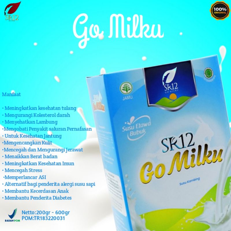 

[TANPA PENGAWET] Susu kambing Susu kambing etawa Susu etawa Susu Kambing etawa bubuk Susu kambing murni Go Milku Sr12 Susu Sr12 ORIGINAL