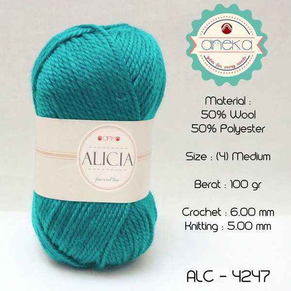 Benang Rajut Wool Alicia Yarn - 4247