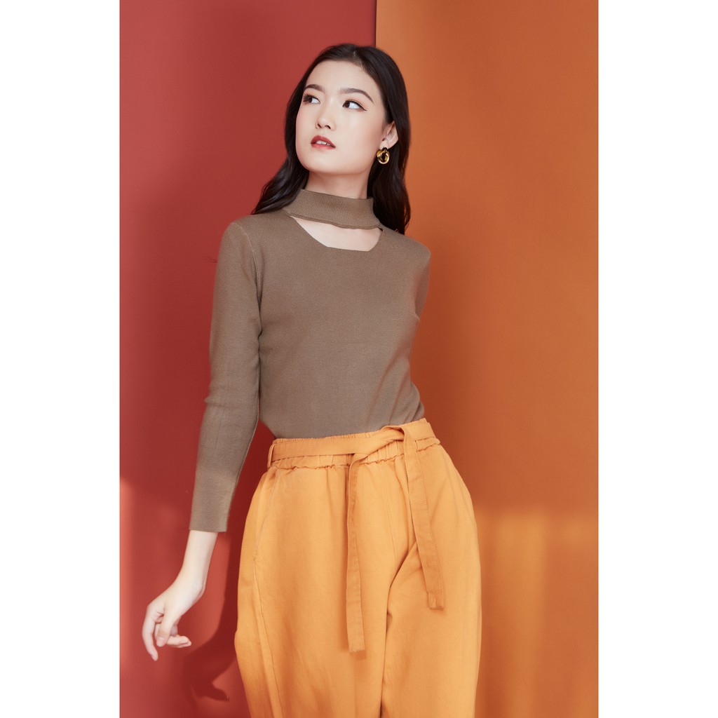 Peach Poppy Lenna Top - Atasan Wanita Knit Lengan Panjang