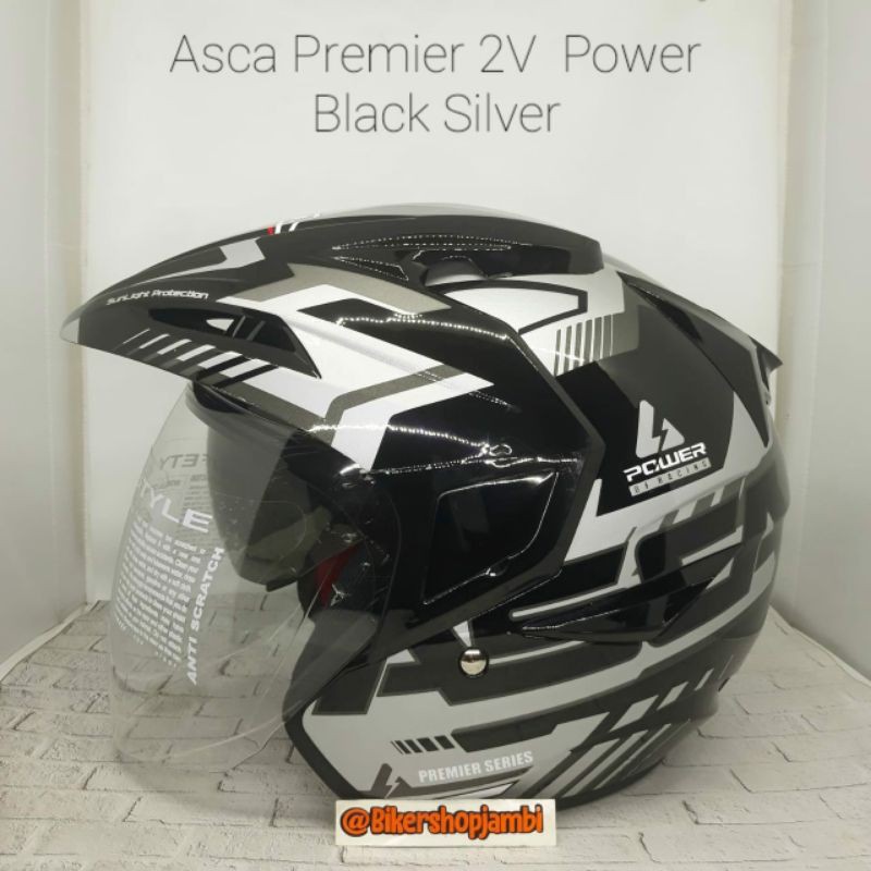 Helm Asca 2 Visor Premier Power Black Silver