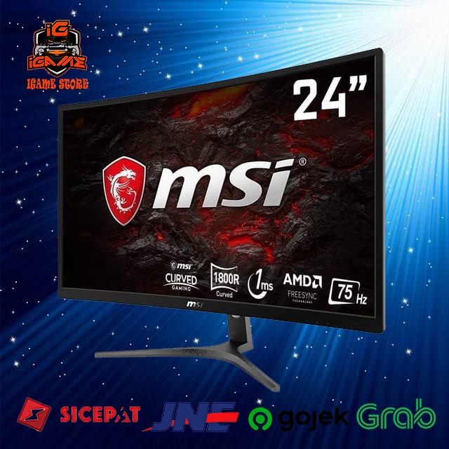 MSI Optix G241VC 24&quot; Curved Gaming Monitor - 1080p FHD 75Hz NAMPOLL GAN