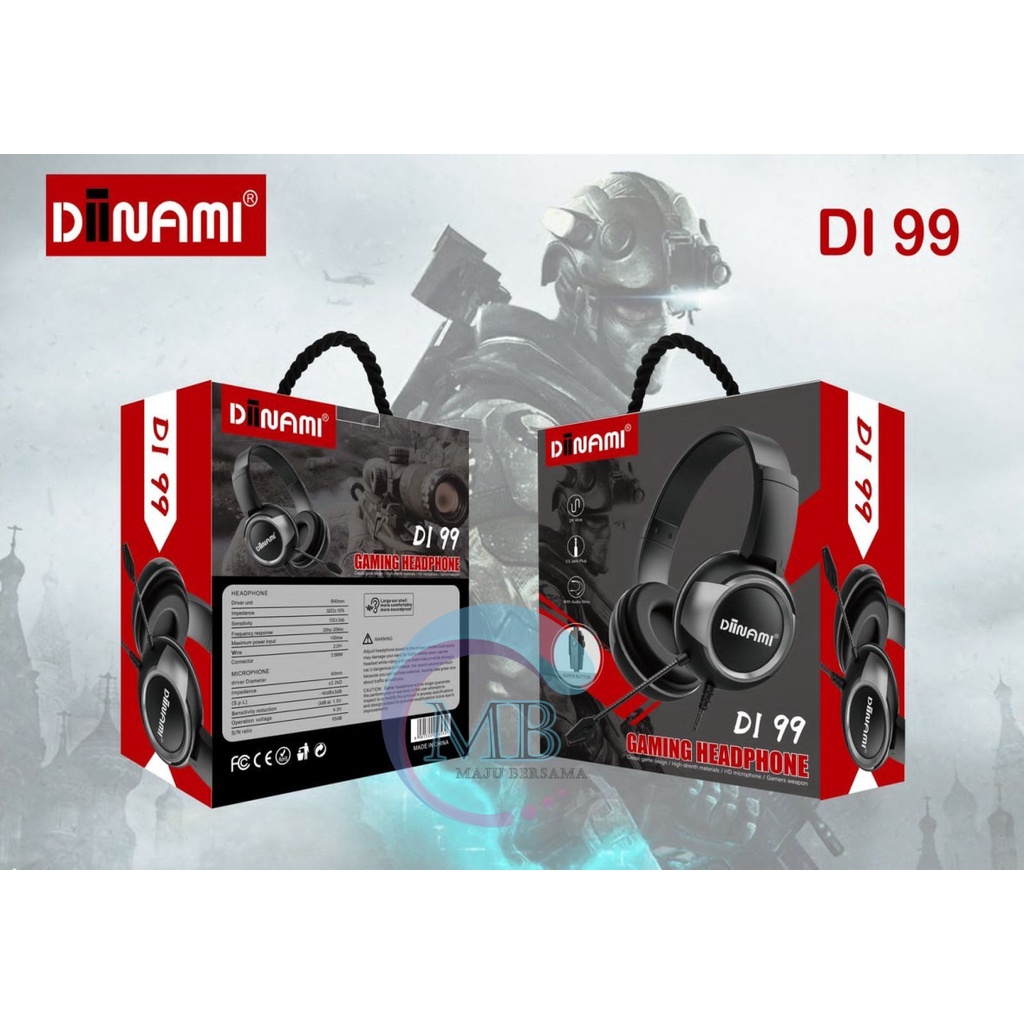 Headset Gaming Headphone Gaming DIINAMI DI99 SUPER EXTRA BASS GAMER WEAPON SUPER BUTTUN GARANSI 1BULAN MB2901