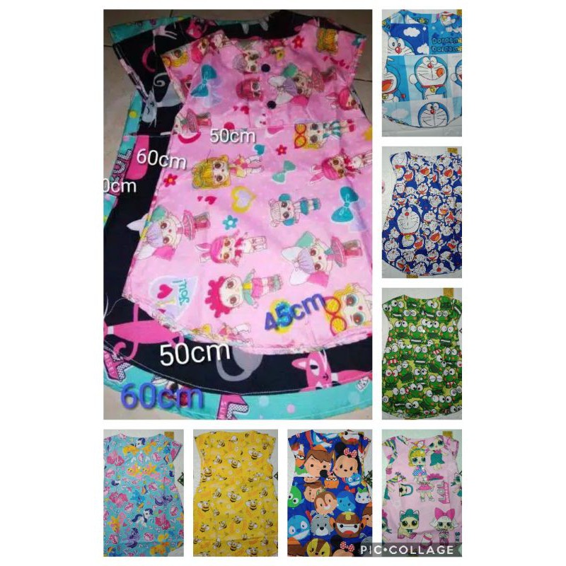 Piyama daster anak 0-4 tahun / daster piyama anak katun motif