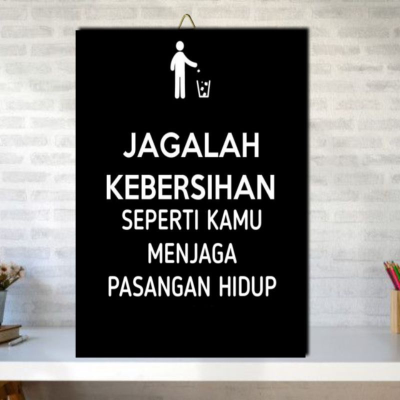 Jual Poster Jagalah Kebersihan Frame Kayu Pajangan Dinding Indonesia Shopee Indonesia