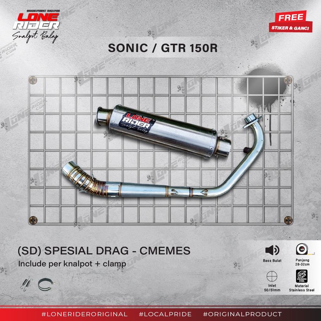 Lone Rider ( SD ) Spesial Drag Series Sonic GTR 150R (Original) - Knalpot Racing GTR Sonic 150R