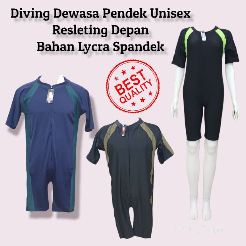 Baju Renang Diving Pendek Dewasa/Baju Renang Diving Dewasa Unisex/Baju Renang Diving Pendek/Baju Renang Diving Bahan Lycra Spandek/Baju Renang Remaja Dewasa