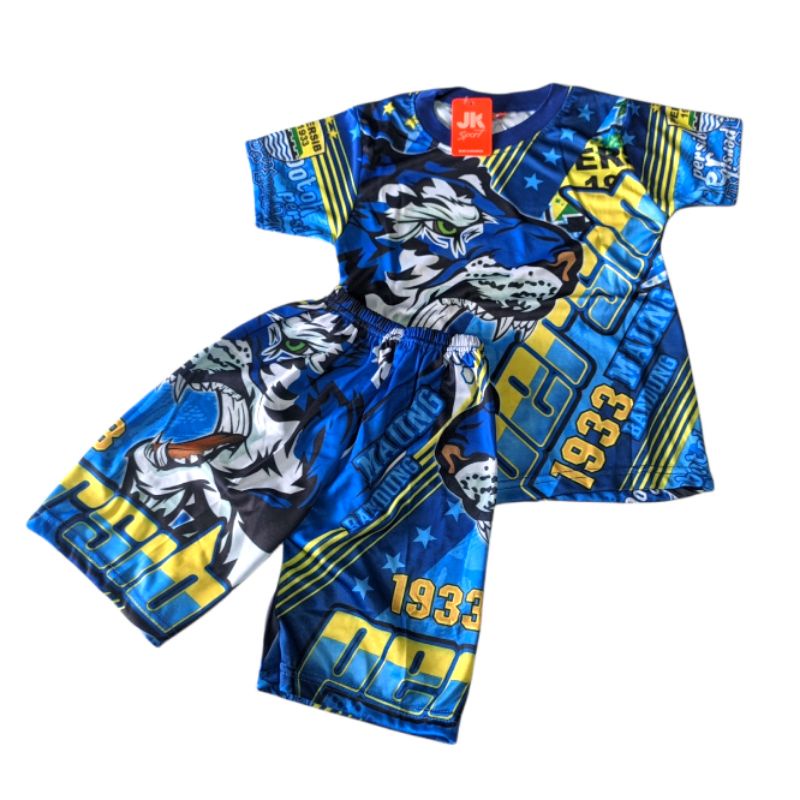 kaos setelan anak Persib baju bola printing 1-10thn