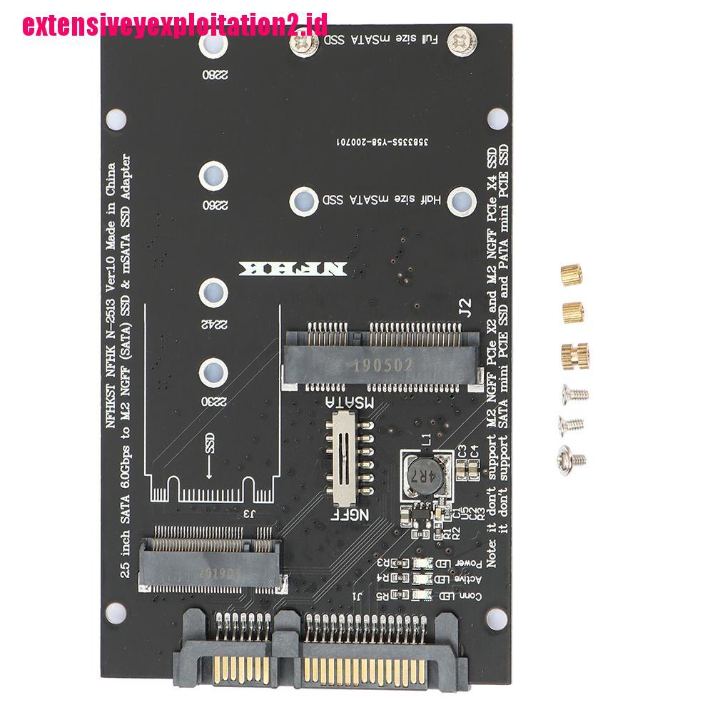 2 in 1 Kartu Adapter Konverter M.2 NGFF MSATA SSD Ke SATA 3.0 Untuk PC