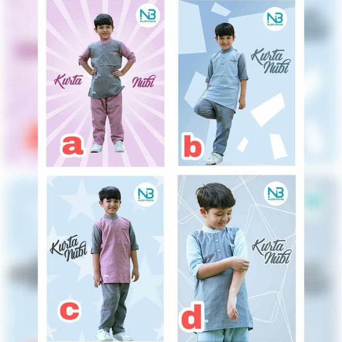 baju koko anak termurah Setelan muslim anak laki-laki/Baju koko set anak Kurta Nubi-size Kids ready