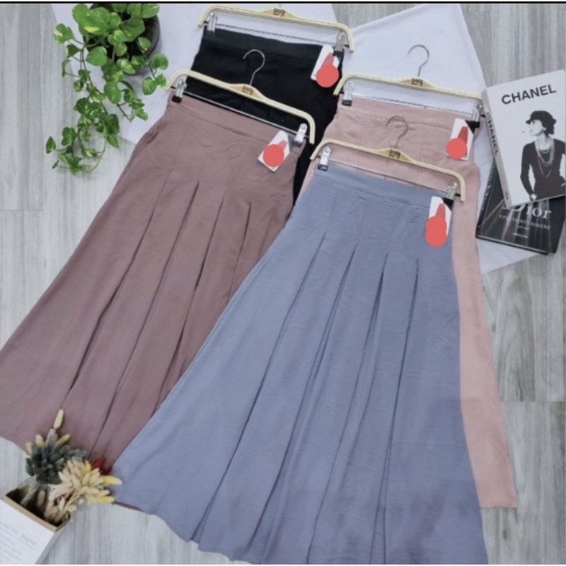 Rok rempel lipit lipit premium import