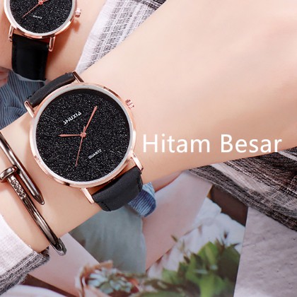 ✨HOT SALE✨ WATCHYOU Jam Tangan A0010 Wanita Casual Gaya Retro Korea untuk Pasangan-Hitam Besar
