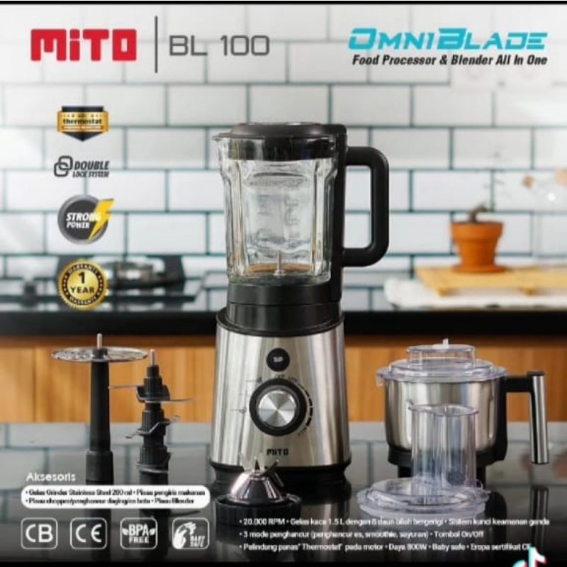 MITO OMNIBLADE BL 100 MITOCHIBA BL 100 FOOD PROCESSOR & Blender garansi resmi