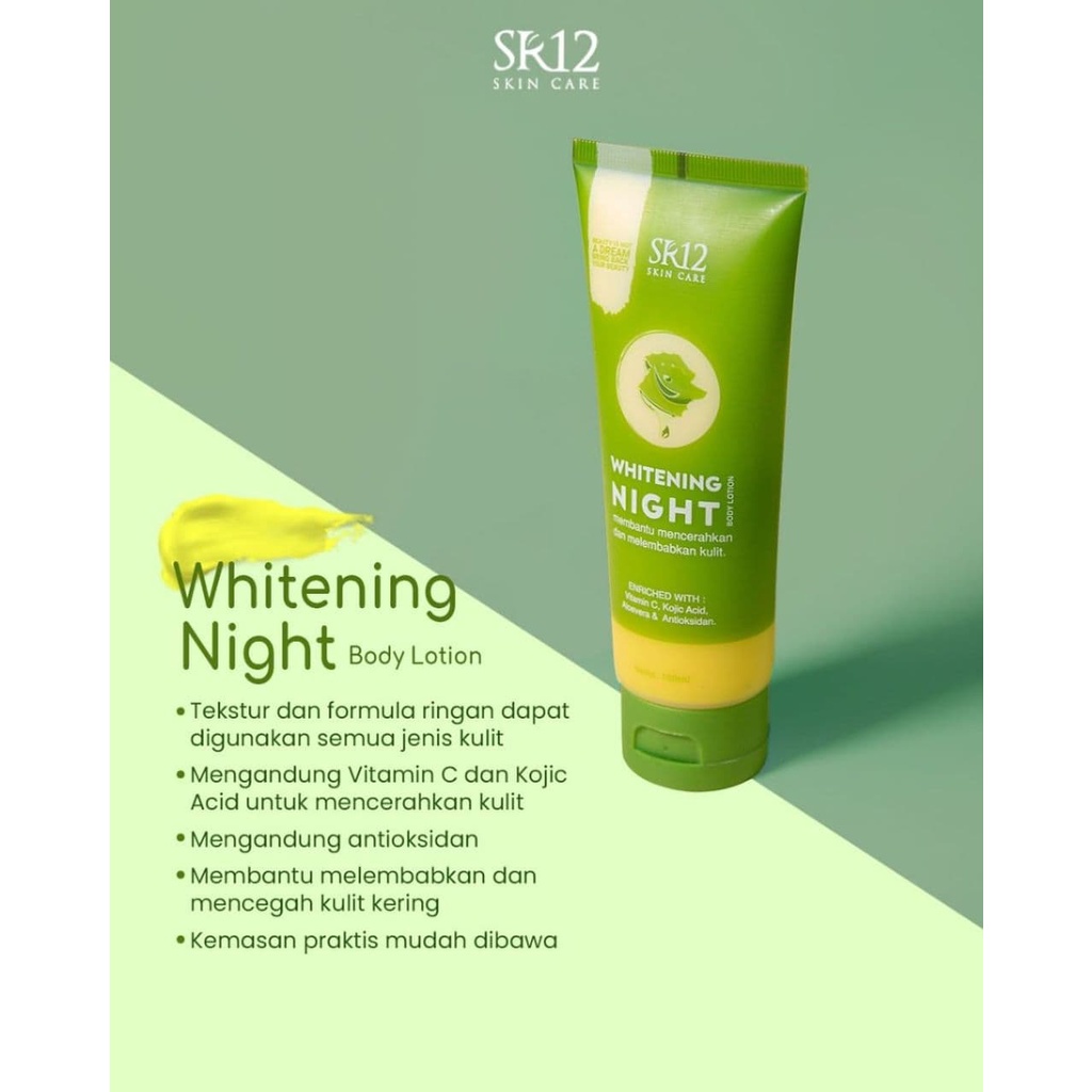 Lightening Whitening Body Lotion SR12 - Body Lotion Pemutih Pencerah Kulit - Anti UV SPF 30++ BPOM - Isi 100ml