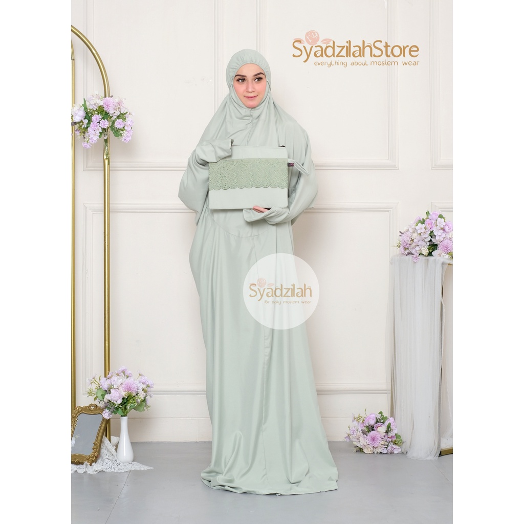 SYADZILAH - Mukena Terusan Polos Katun Premium Free Pouch Khadijah