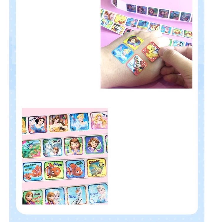 

l90❉ Sticker Roll Hologram Mainan Sticker Karakter Frozen Disney 200pcs