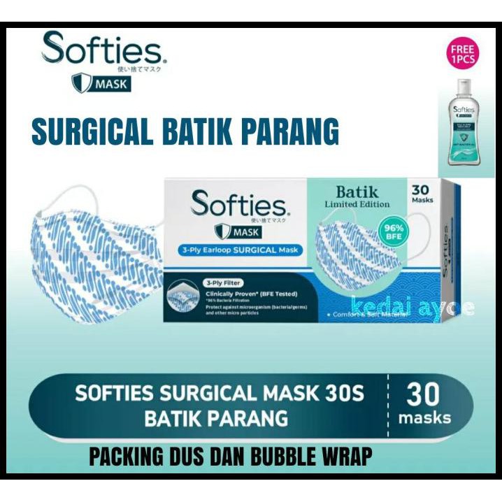 Masker Softies Surgical 3 Ply - Surgi 30 Batik
