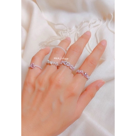 Cincin manik Korea | WHITE PURPLE edition | cincin beads | aksesoris Cin cin ring simple cute aesthetic