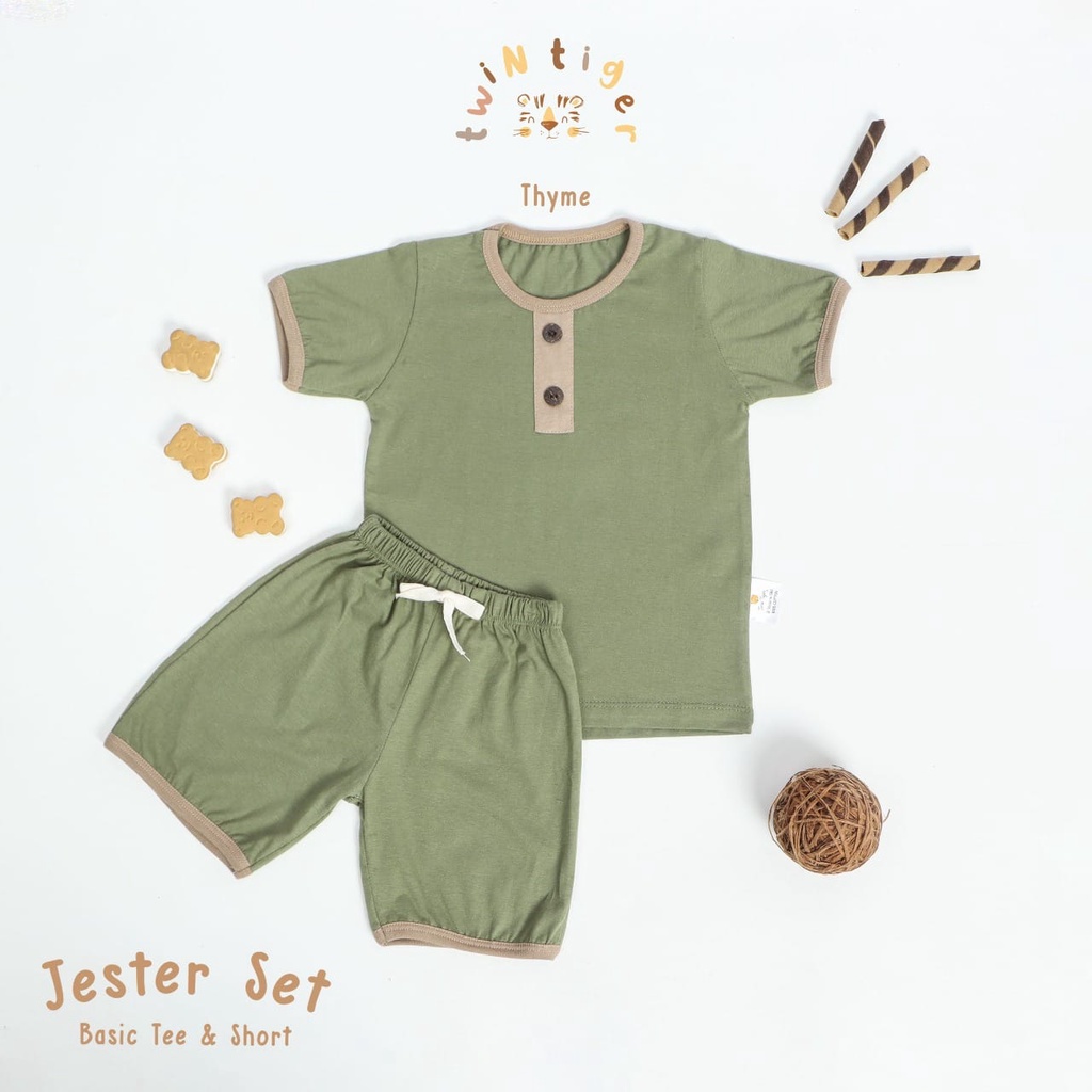 Twin Tiger Baby Jester Set Setelan Oblong Pendek Celana Pendek