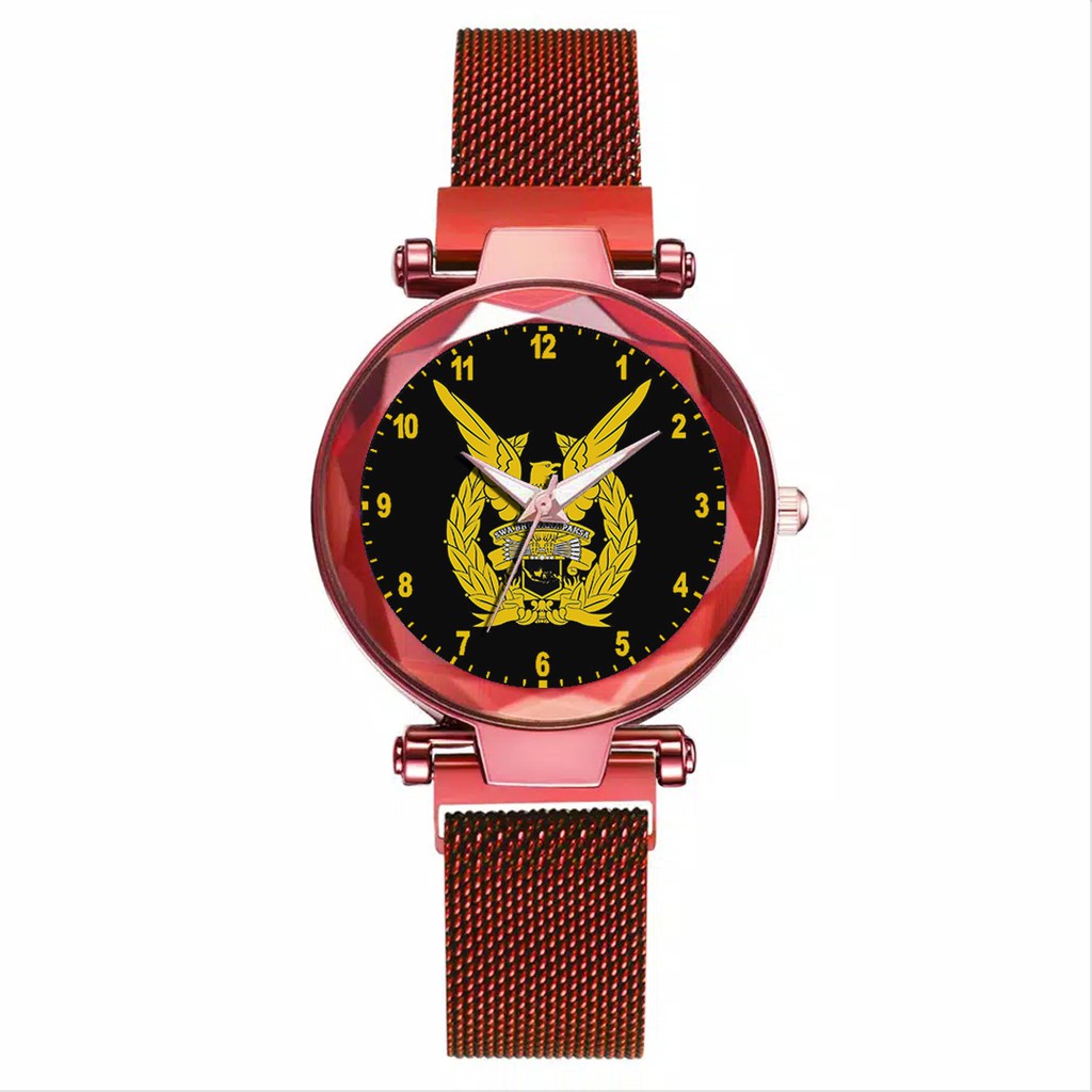 Jam Tangan Wanita Custom - TNI AU MOTIF 2 Free Box &amp; Batre Cadangan