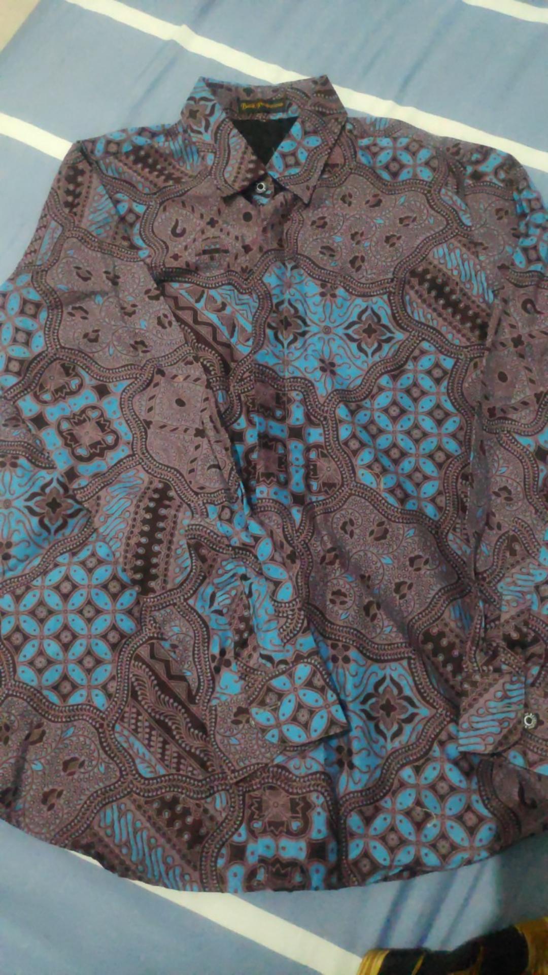 Jagadmuda Kemeja Batik Pria Lengan Panjang Slimfit Katun Printing Hem Baju Seragam Kantor Modern
