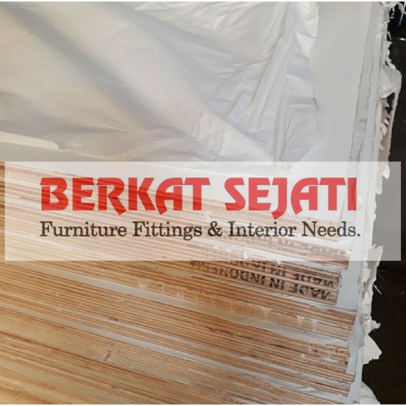 Plywood Multiplek Triplek Melamin 12mm 1 Muka PUTIH DOPP Melaminto 12 mm