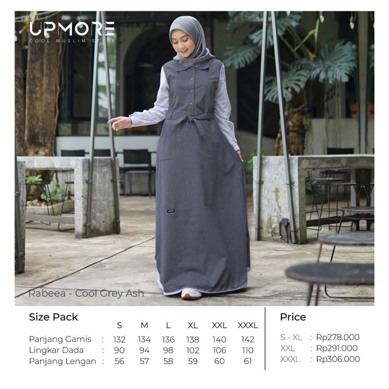 RABEEA - DISKON GAMIS UPMORE TERBARU - COOL GREY