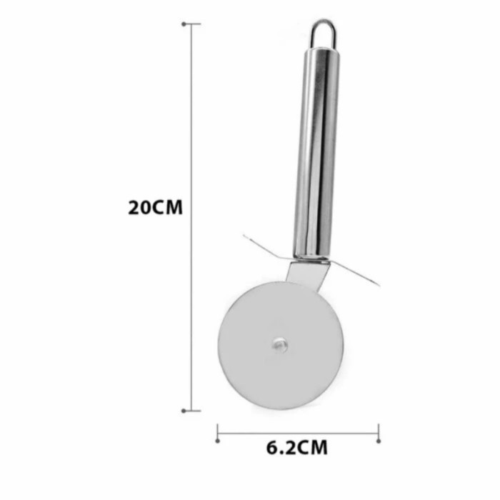 Pizza Cutter Kape Sendok Alat Pemotong Stainless Roller Pisau Kue Cake