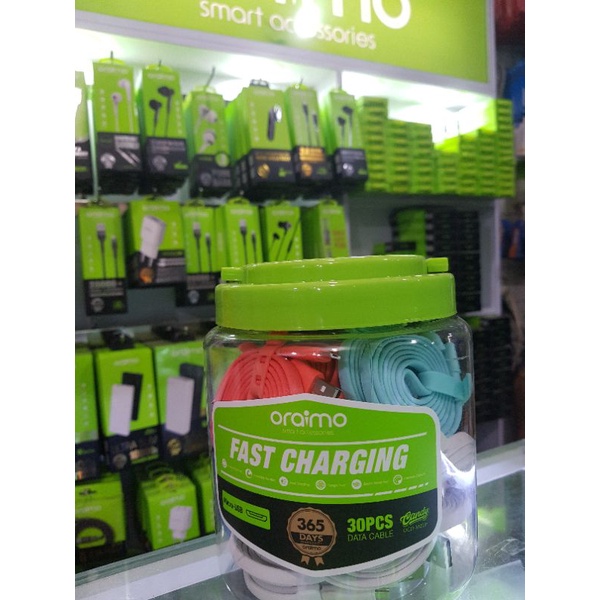 oraimo micro  typec  iphone kabel data cas pertoples isi30pcscable qc 3 0 quick charger