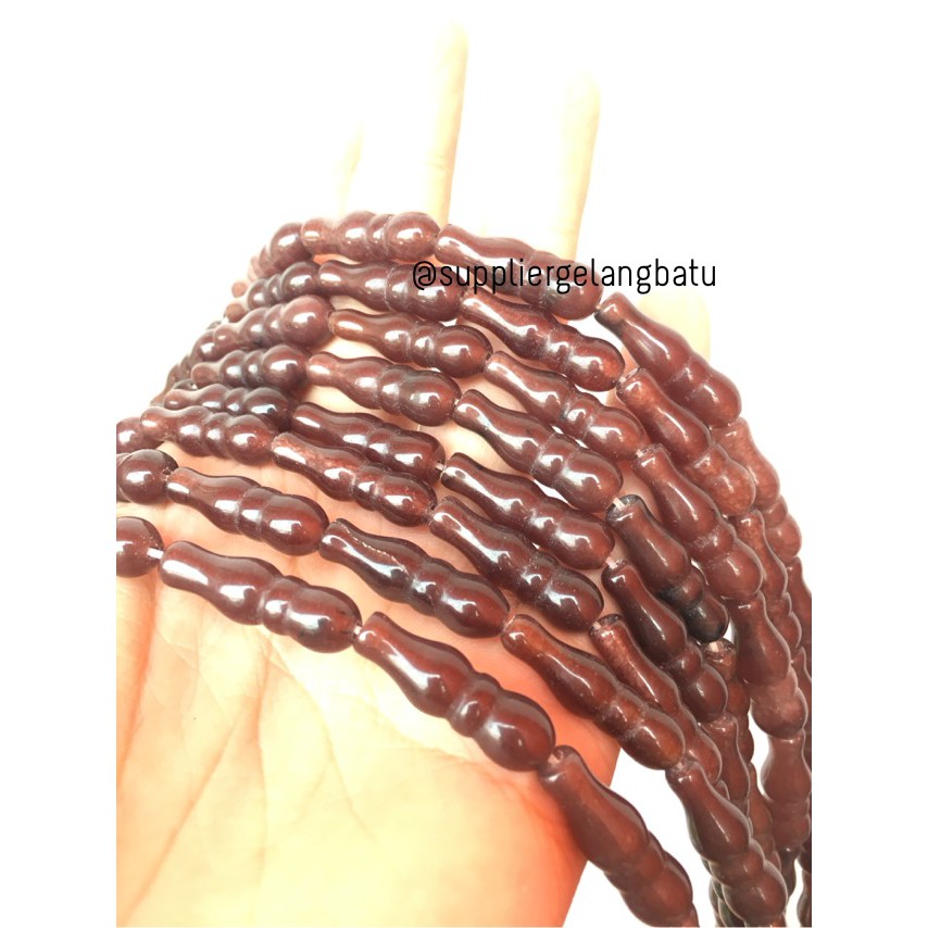 bahan ujung kepala tasbih BROWN COKLAT muslim tasbeh batu kado haji aksesoris pria wanita fashion