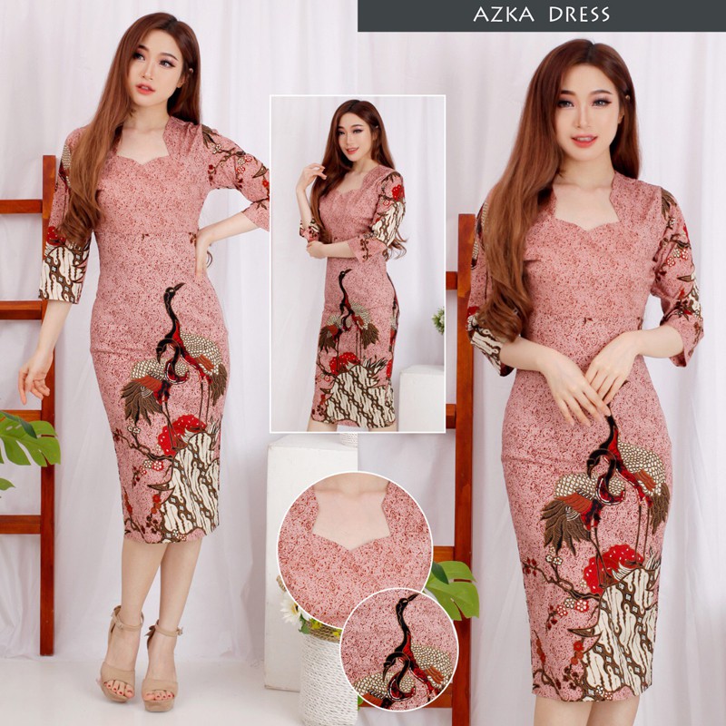 Dress Batik Wanita / Batik Modern / Batik Couple / Kebaya / Azka Dress