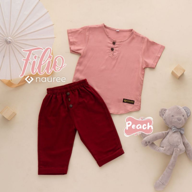 Nauree - One Set Filio Peach Setelan Baju Anak Laki Laki