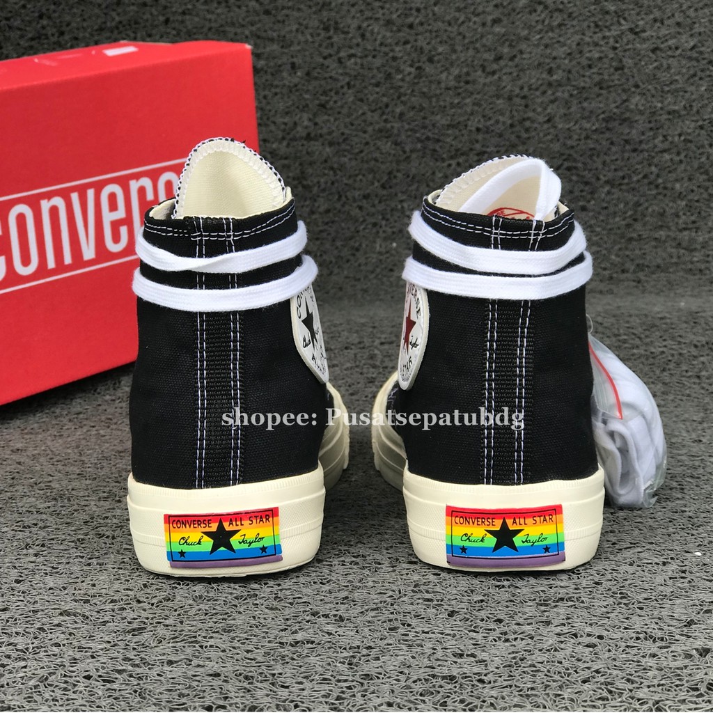 Sepatu Converse All Star Pelangi Rainbow Black White