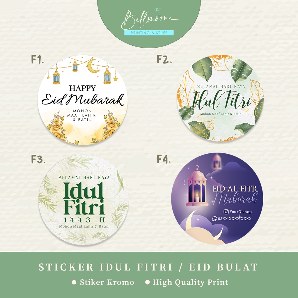 

(isi 24-40) STICKER LABEL Idul Fitri Ramadhan Lebaran Eid / Stiker hampers toples kue IF02