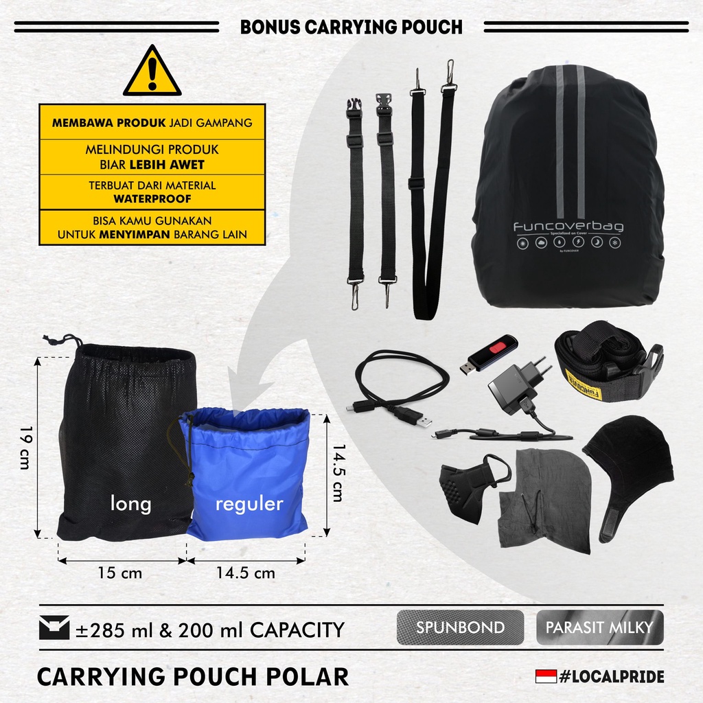 Masker kupluk polar ninja balaclava full face scarf serbaguna multifungsi 6 in 1 motor by Funcover