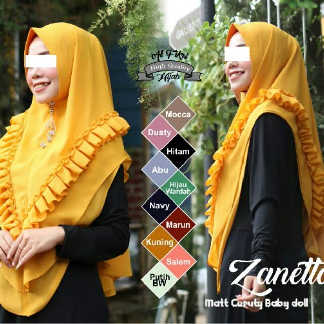 Kerudung Jilbab Khimar Zanetta bahan Babydoll grade A