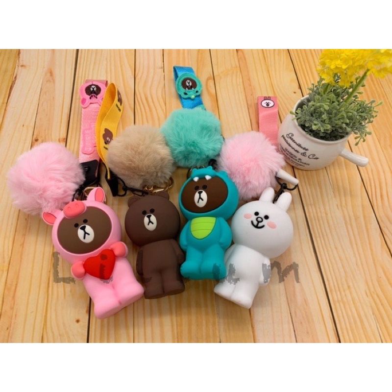 Gantungan Kunci Dompet Silikon bear kelinci key chain keychain