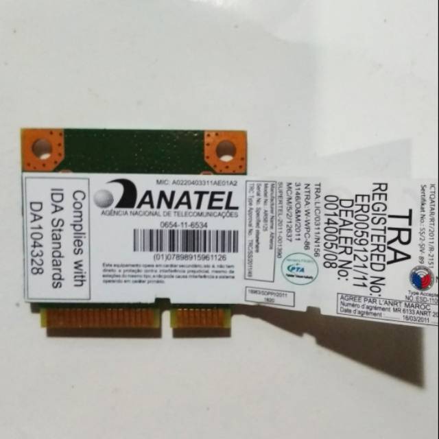 Wifi card wireless netbook laptop acer aspire one 722 756 725 4741 4752 4750 4739 4738 d255 d260 171