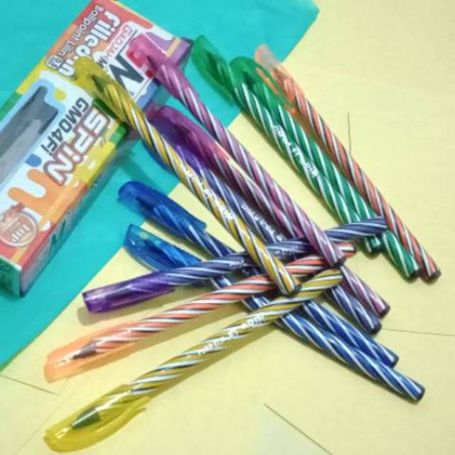 

GROSIR Pen / Bolpen / Pulpen Lilin SPIN Lucu Murah Meriah