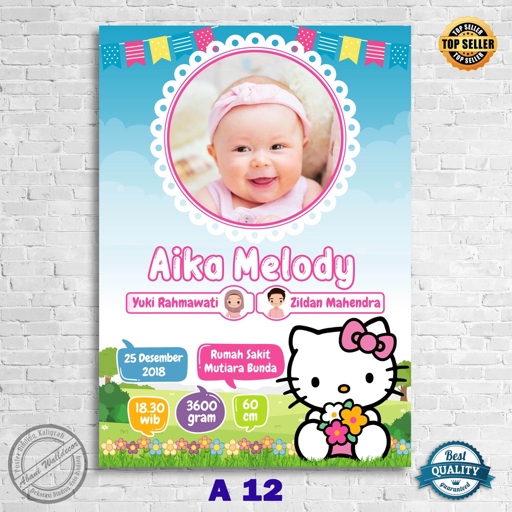 Abani Store Custom Biodata Bayi Edit Foto Kelahiran Anak Bio Baby Desain Menarik Soft File Saja-A 12