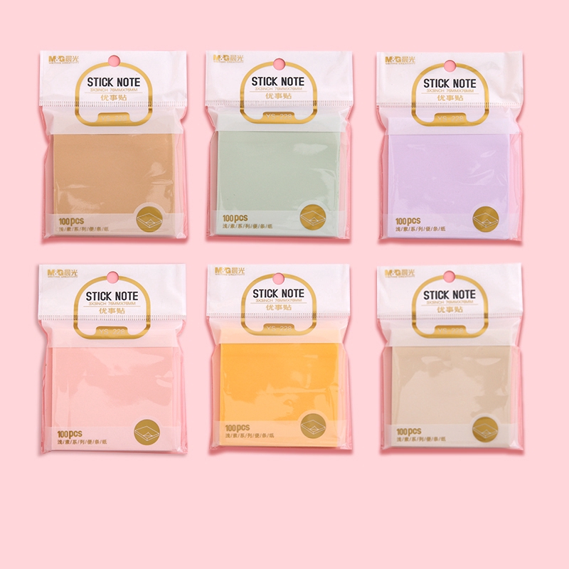 100 Lembar Sticky Note Warna Pastel Untuk Buku Tamu-M（Random Color 1 Pc）
